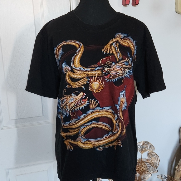 Vintage 90s single stitch Chinese dragon  🐉 graphic shirt - Picture 3 of 7